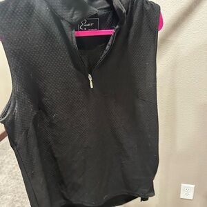 Emerald Black Sleeveless Golf Tee Polo